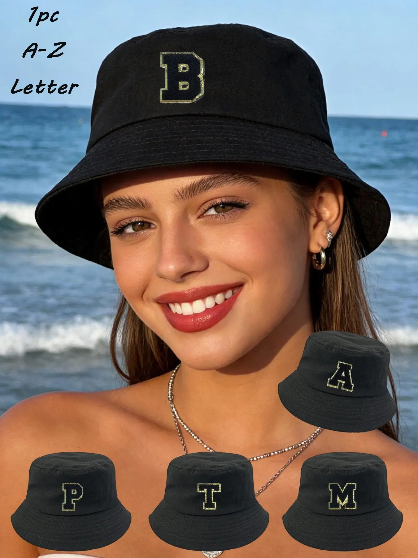 Summer Sun Protection Letter Fishing Outdoor Bucket Hat, Casual Outdoor Hat Wide Brim Comfortable for Beach and Seaside Trips