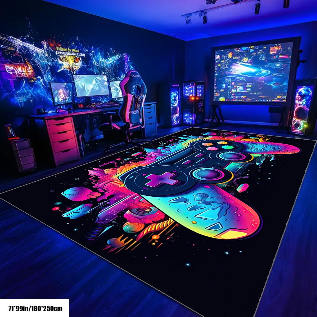 Game Controller Pattern Floor Mat, 1 Count Colorful Creative Soft Floor Carpet, Decorative Area Rug for Home Living Room Bedroom Game Room, Video Game Rug