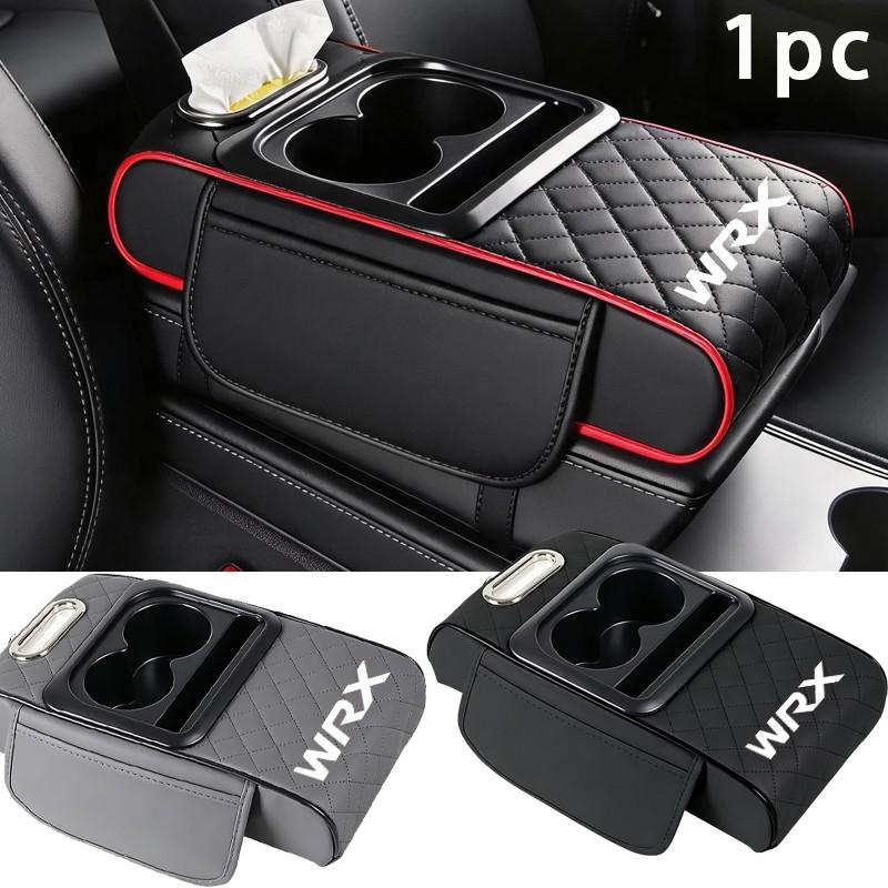 Subaru Wrx Ergonomic Armrest Pad, Thick Elastic Sponge, Dual Water Cup Slots, Paper Towel Holder, Large Capacity Bag, Car Interior Accessory