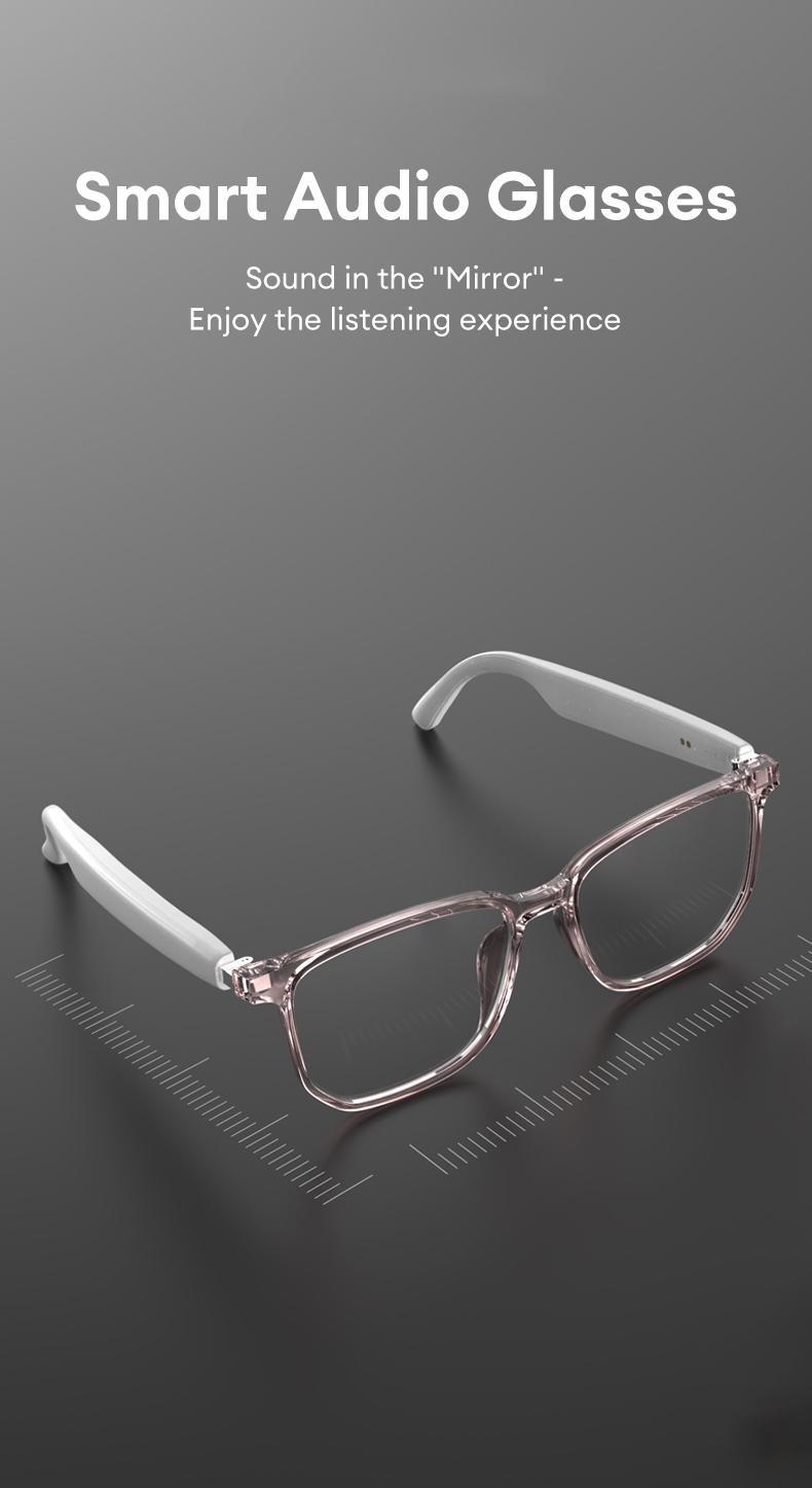 HYUNDAI C8 Pro Wearable Multifunctional Bluetooth Smart Glasses Support 169 Languages Translation, Durable Anti-Blue Light Glasses with Earbud Headset for Music & Calls, Electronic Audio Glasses for Men & Women, Bluetooth Clear Glasses