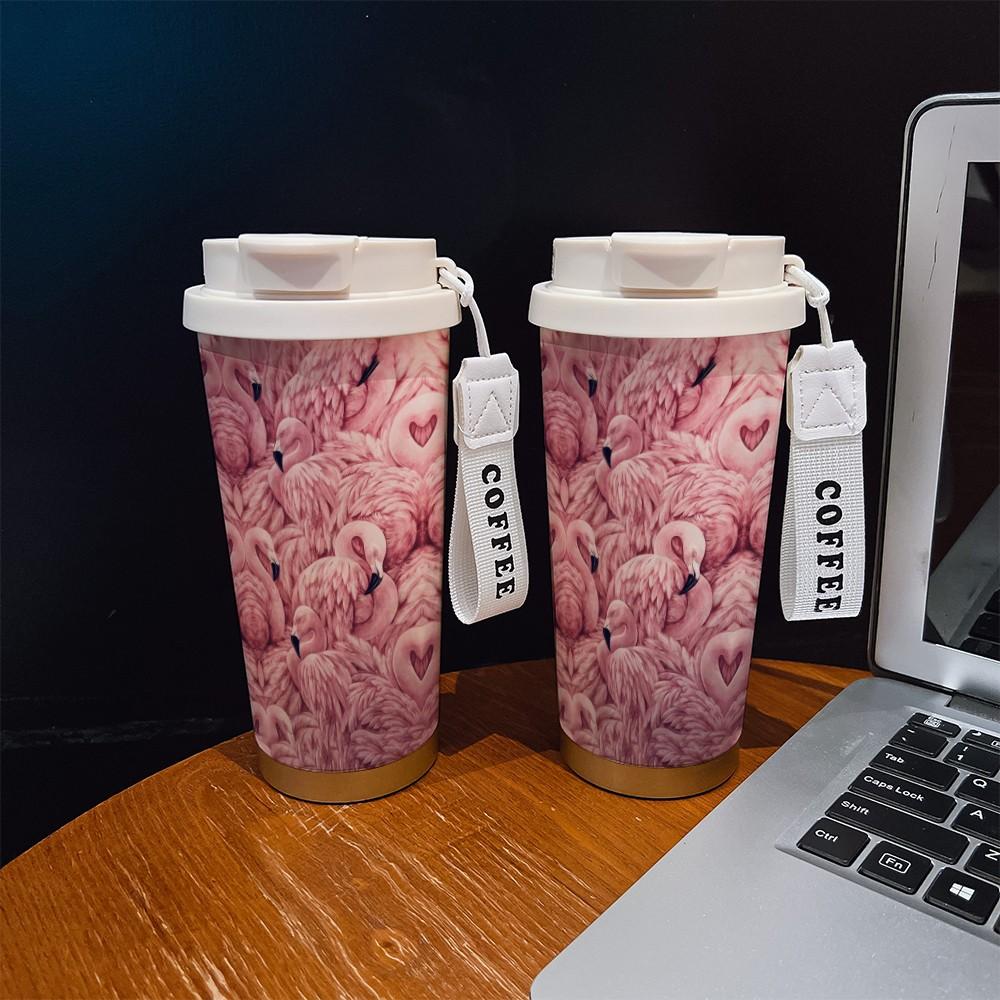 Abstract Peacock Pattern Coffee Cup, Portable Dual Drink Insulated Mug, Heat/cooling Travel Tumbler, Office & Outdoor Essential