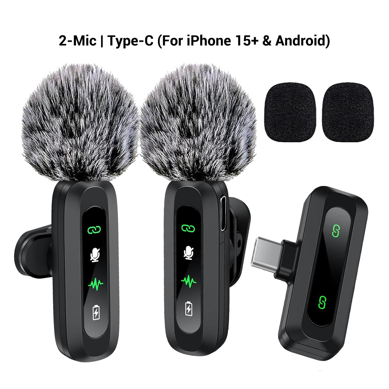 Wireless Microphone, Professional Lapel Mic for iPhone and Android, Wireless Microphone for Video Recording, Teaching, Interviews and Podcasts