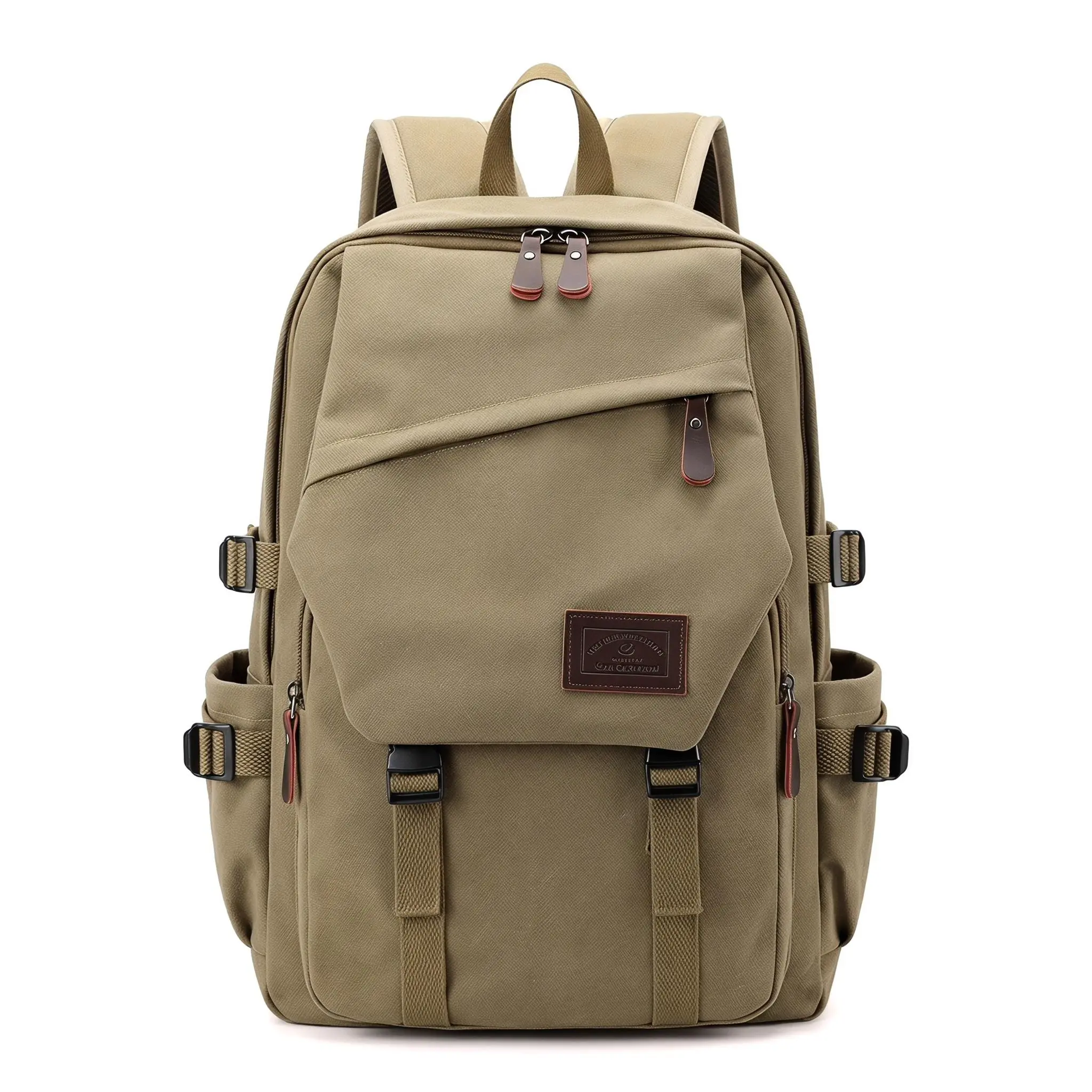 Unisex Padded Solid Canvas Backpack - 13-Inch Laptop Bag, 20-35L Large Capacity, Waterproof, Organized, Adjustable, Casual, Carry-On Travel Backpacks for College & Holiday Work