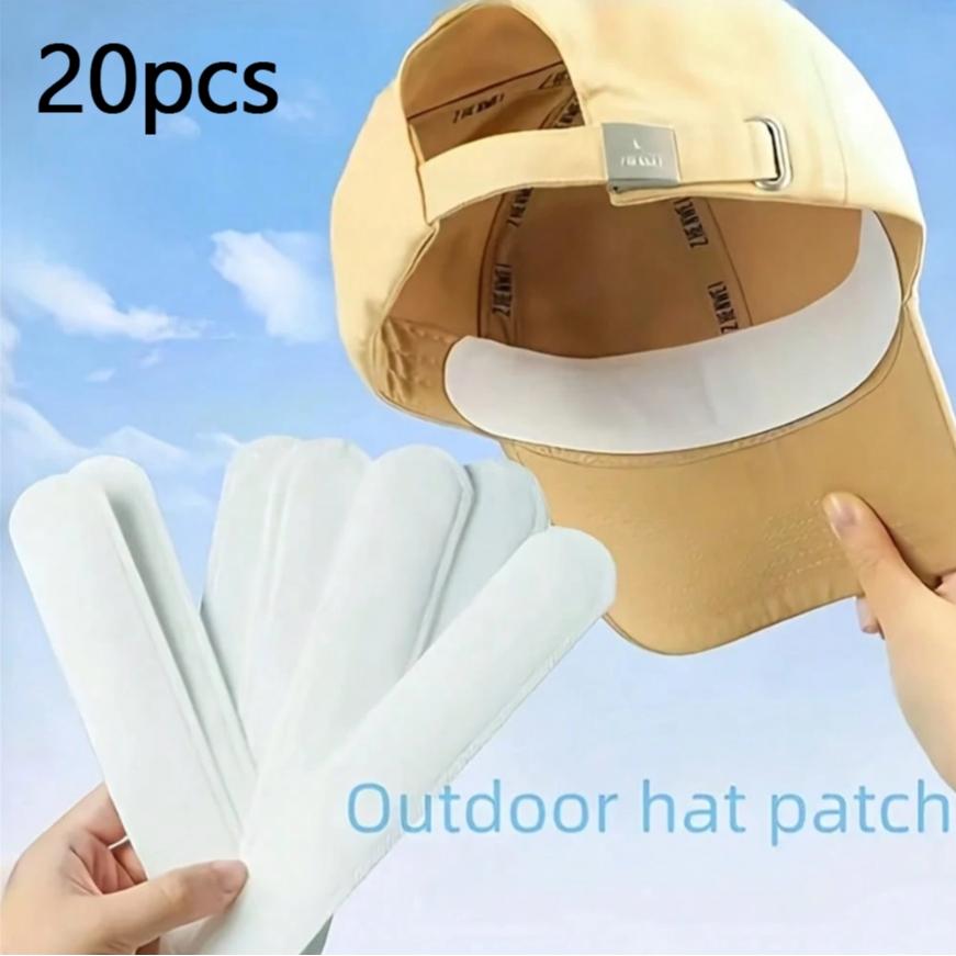 20-Pack Sweat-Proof Hat Lining Pads, Disposable Adjustable Hat Protection Stickers, Brim and Collar Pads, Inner Liner Guards