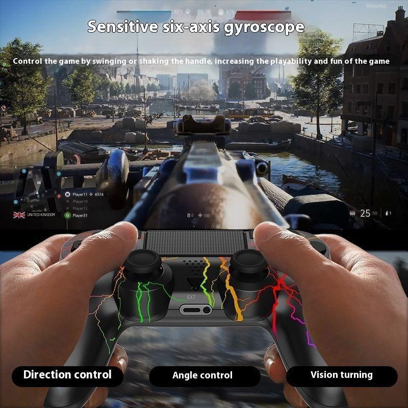 PS4 Wireless Controller, Limited Edition with Colorful Lightning Attack Design, Vibration Feedback, Six - Axis Gyroscope, Compatible with PS4 Players.