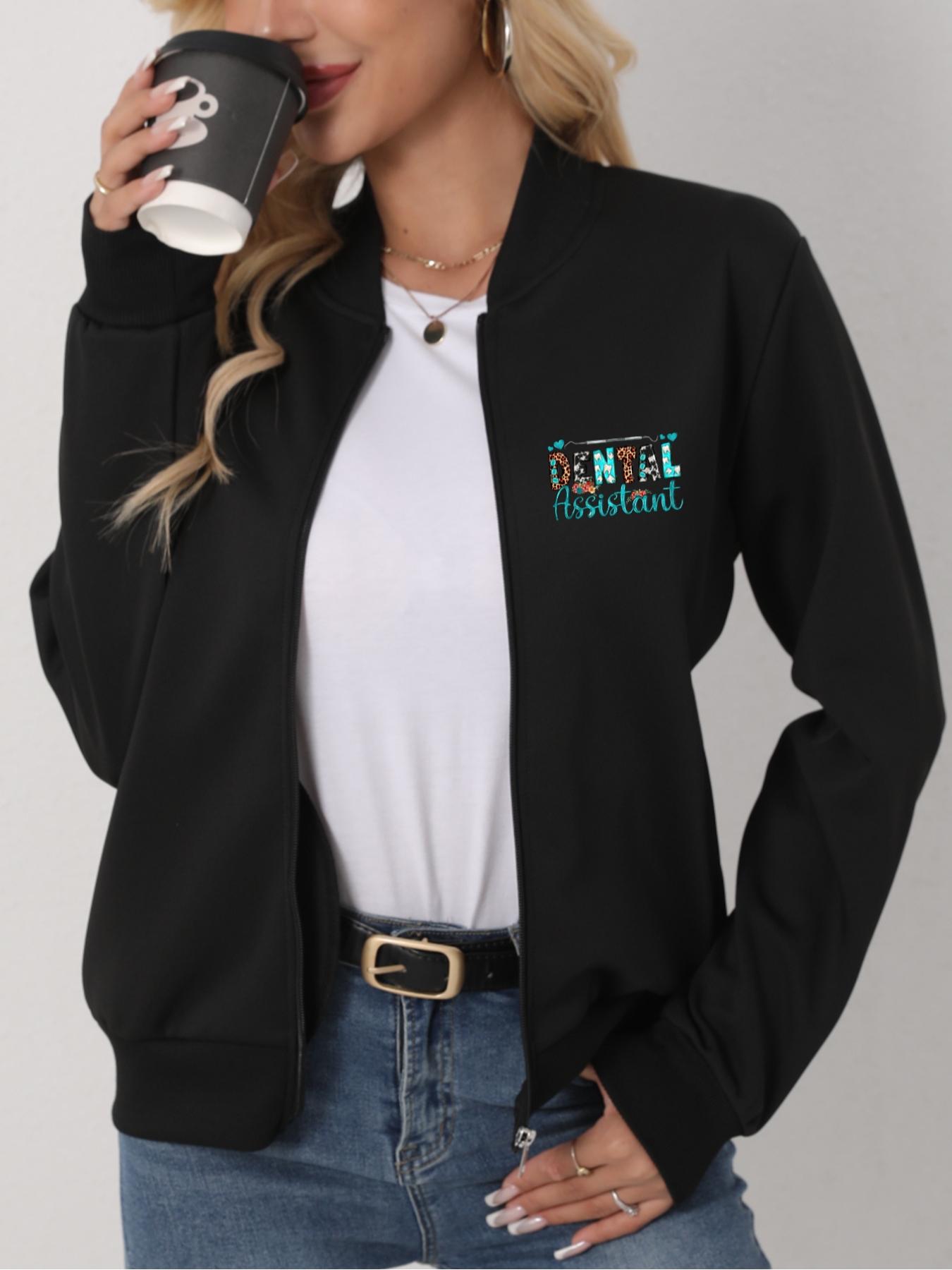 Women's Jacket, Multi-Color Options, Elegant Design, Perfect for Casual and Medical Staff, Fashionable Outerwear, Long Sleeve Fitted Style