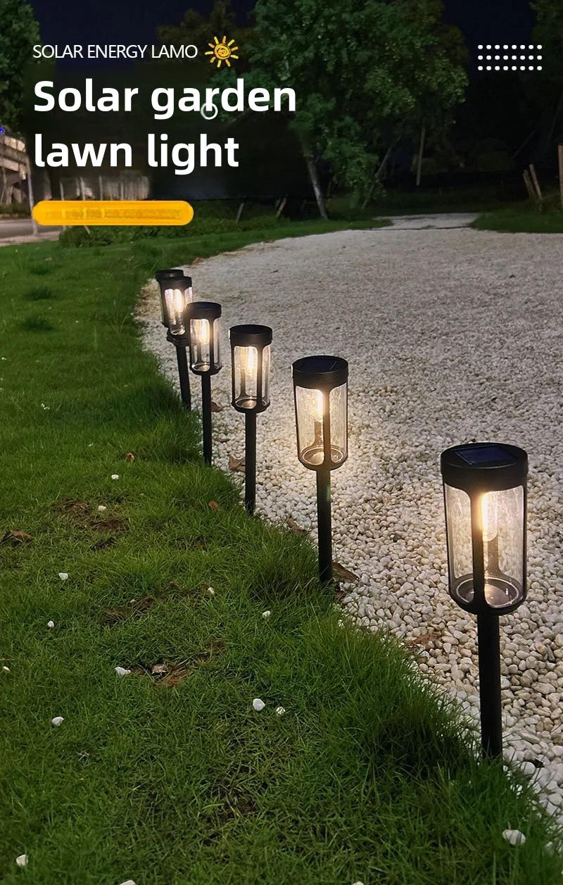 4 Pack Solar tungsten filament courtyard garden ground lawn atmosphere landscape light tungsten filament lamp outdoor lighting street light