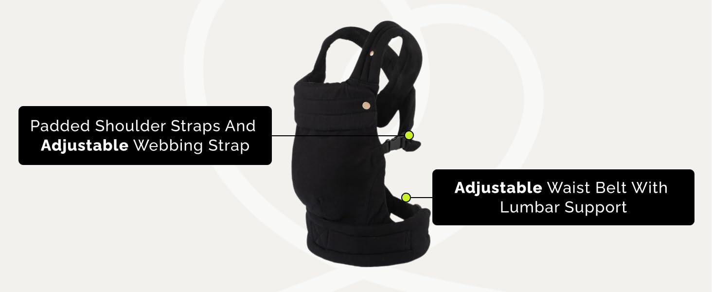 Ergonomic Baby Carrier Newborn to Toddler, Lightweight & Breathable Cotton Infant Carrier for Hands Free Comfort (Cotton Linen), Maximum Load Bearing 35 lbs