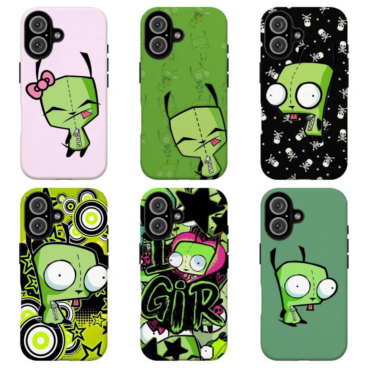 FL-Invad3r Zim GIR Skulls & Stars Phone Case,Green Alien Cartoon Y2K Punk Cover For iPhone 11 12 13 14 15 16 17 Air Pro Max for Samsung S26 S25 S24 S23 S22 S21 Case,Gift for her/him/fans FL-Invad3r Zim GIR Skulls & Stars Phone Case,Green Alien Cartoon Y2K Punk Cover For iPhone 11 12 13 14 15 16 17 Air Pro Max for Samsung S26 S25 S24 S23 S22 S21 Case,Gift for her/him/fans