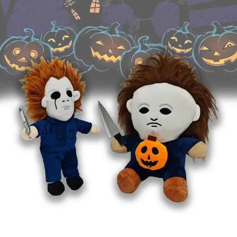 New 25cm Horror Michael Myers Plush Toys Movie Anime Halloween Figures Soft Horror Dolls Plushie Birthday Gifts