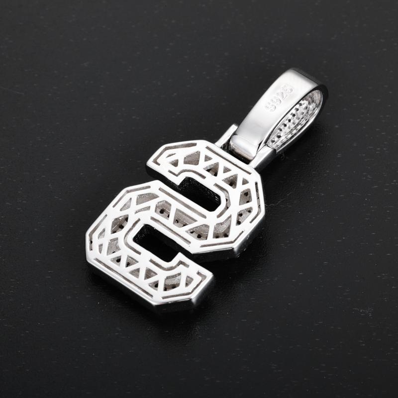 【P351 livestream】UCCIYO 925 Sterling Silver Synthetic Moissanite A-Z 26 Alphabet Pendant Necklace for Men and Women Hip Hop Exquisite Jewelry Gift