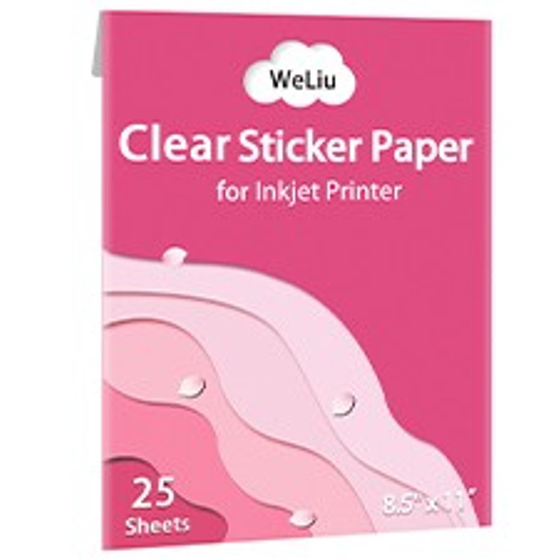 Glossy Printable Vinyl Sticker Paper for Inkjet Printer - 21 Sheets