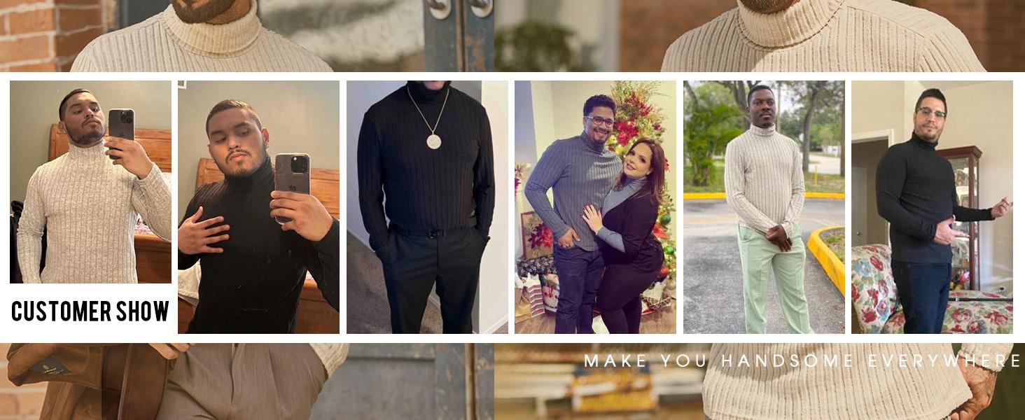 COOFANDY Men Turtleneck Shirts Lightweight Long Sleeve T Shirt Ribbed Thermal Tops Baselayer Pullover