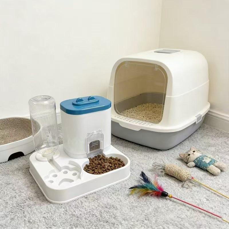 Durable Automatic Pet Feeder Water Dispenser Combo, Cat and Dog Use, Easy to Clean, Long-Lasting Design, Ideal for Home Use