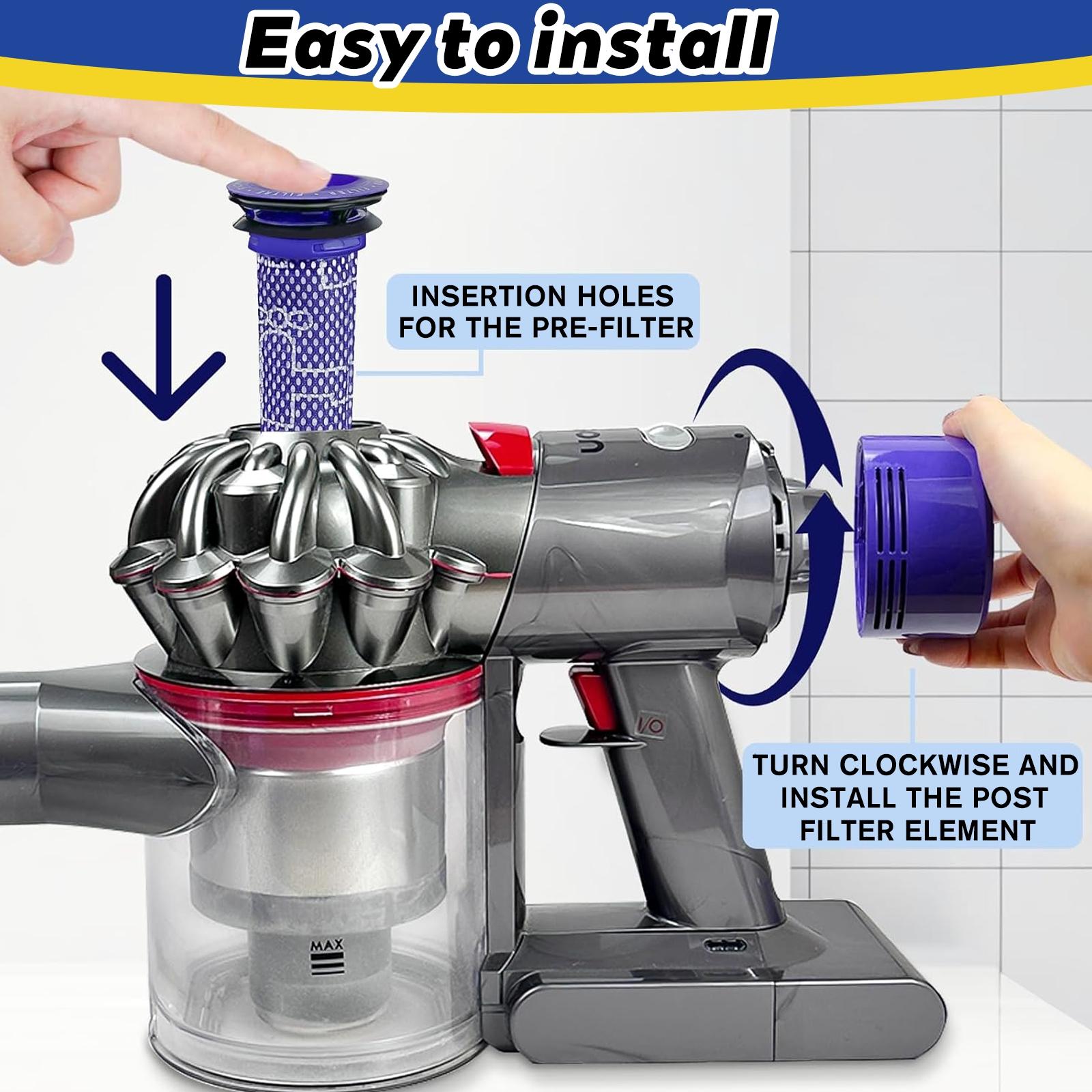 Dyson V7/v8 Vacuum Cleaner Replacement Parts Set, Hepa Filter & Pre/post Filters Compatible with Animal/absolute Models