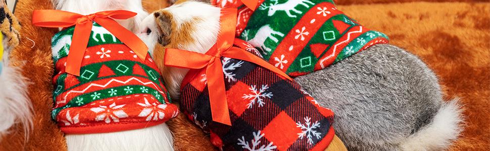 Guinea Pig Clothes - 2 Pack Christmas Warm Vest Pet Costume for Guinea Pigs Rabbit Bunny Ferret Chinchilla Kitten Puppy Small Animals - Cute Plaid Cozy Fleece Pet Shirts for Winter Holidays PLUSH CHRISTMAS GUINEA PIG VES Guinea Pig Clothes - 2 Pack Christmas Warm Vest Pet Costume for Guinea Pigs Rabbit Bunny Ferret Chinchilla Kitten Puppy Small Animals - Cute Plaid Cozy Fleece Pet Shirts for Winter Holidays PLUSH CHRISTMAS GUINEA PIG VES