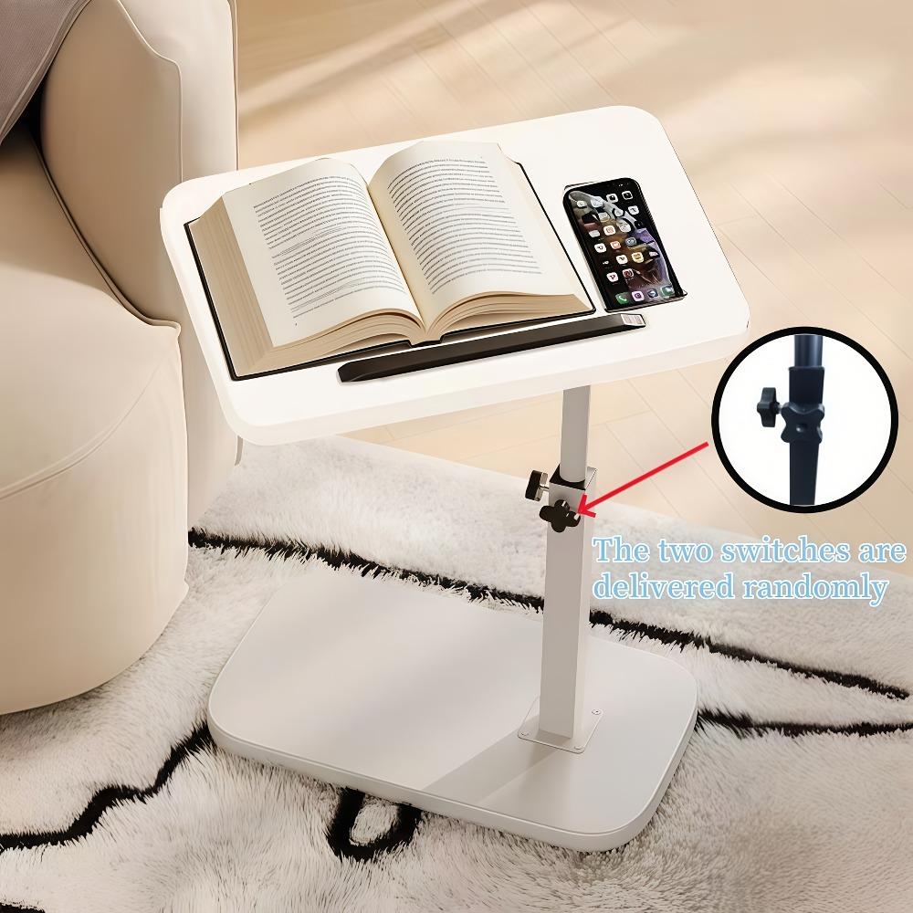 Height-adjustable desk featuring a 360° swivel tabletop, sturdy legs and a stable surface — this space-saving compact desk is ideal for home offices, gaming, living rooms and bedside use. It can support the weight of laptops, books and snacks,