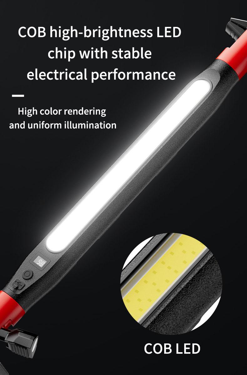 Under Hood Work Light Bar, 3000LM LED Magnetic Light Bar with Hooks, 5200mAh Cordless Rechargeable Hood Light, Single Pack, Ideal for Mechanic, Car Repair & Garage Use