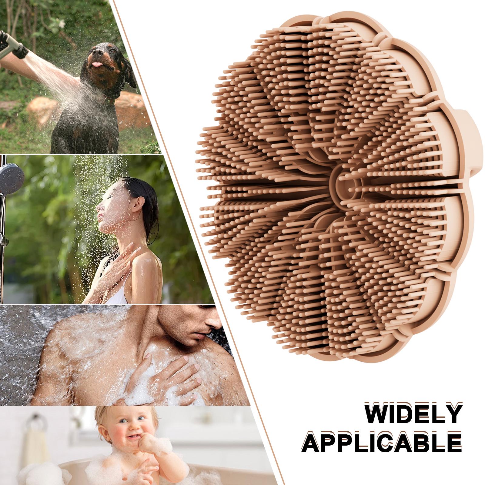 silicon scrubber body Shower Brush, Exfoliating Body Wash Scrubbers for Men and Women for All Skin Types,Ergonomic No-Slip Handle, Body Brush for Showering
