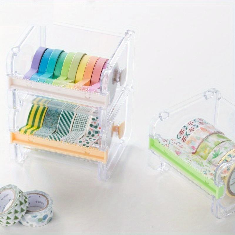 Creative Washi Tape Cutter Set: The Perfect Stationery Tool for Students - Transparent Tape Holder, Tape Dispenser & More!