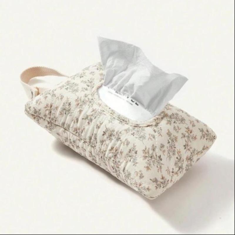 Floral Hanging Wet Wipe Bag with Handle, Portable & Convenient for Baby Stroller, Daily Use, Travel, Makeup, Outdoor Storage, Floral Print