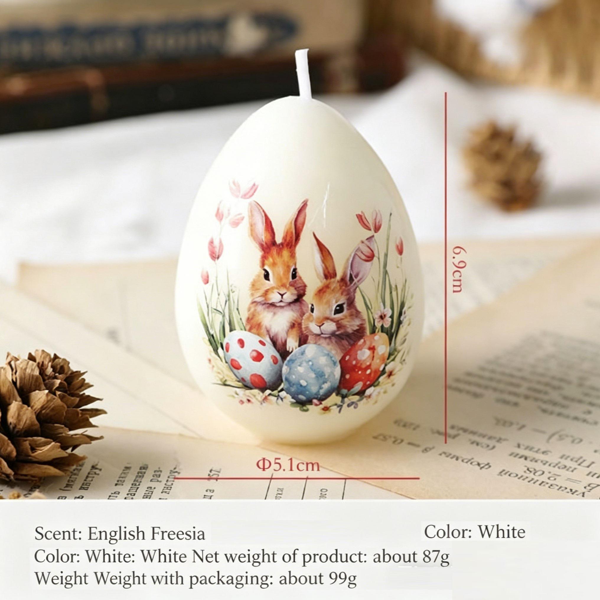 Egg-Shaped Floral Aromatherapy Candle, Hand-Drawn Design, Plant Wax, Natural Scents, Smoke-Free, Easter Decor, Home Fragrance, Gift Idea