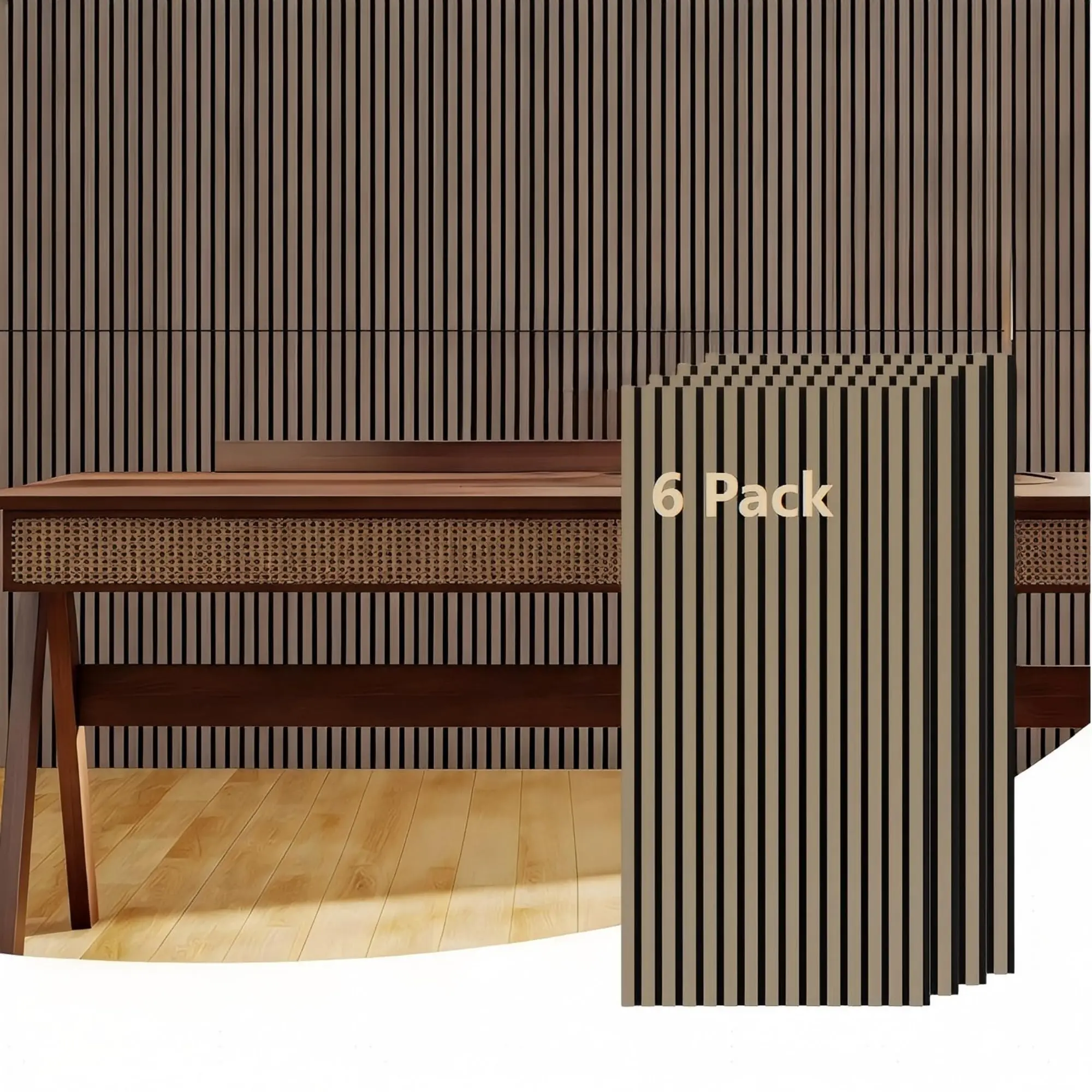Soundproof 3D Acoustic Wall Panels – 12mm MDF Frame & 9mm Absorbing Foam, Professional Noise Reduction for Studio, Office, Home Theater, Acoustic Insulation, 6-Pack, Size: 47.2" x 11.8" (6PCS)