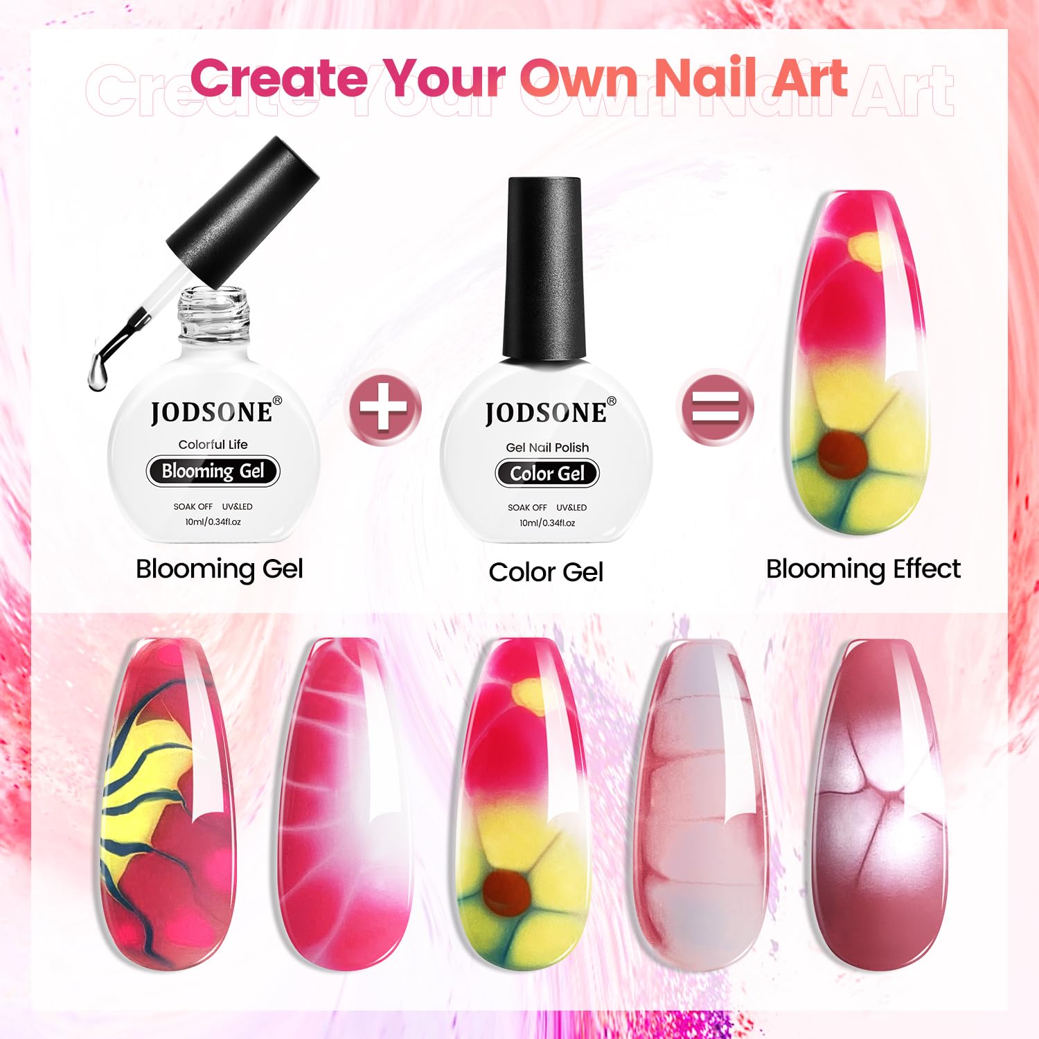 JODSONE 10ML Blooming Gel Nail Polish Clear Marble Nail Nail Art Accessories for Spreading Effects, Floral Print, Watercolor Design for Women JODSONE 10ML Blooming Gel Nail Polish Clear Marble Nail Nail Art Accessories for Spreading Effects, Floral Print, Watercolor Design for Women