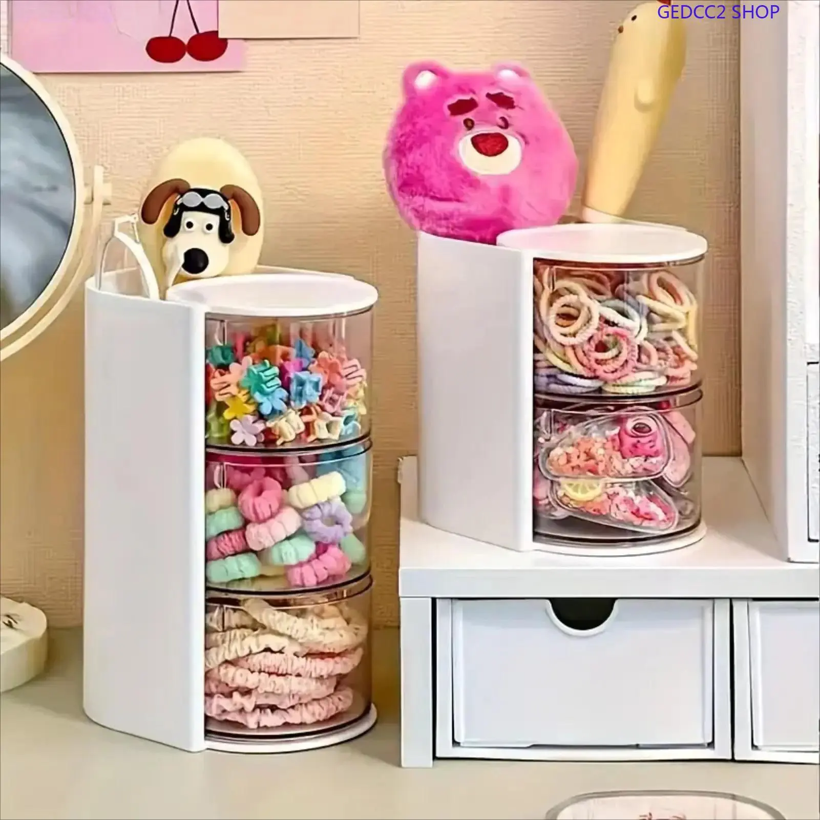 360° Rotating Makeup Organizer, Multi Layer Transparent Cosmetic Storage Box, Dustproof Jewelry & Beauty Accessories Holder for Vanity