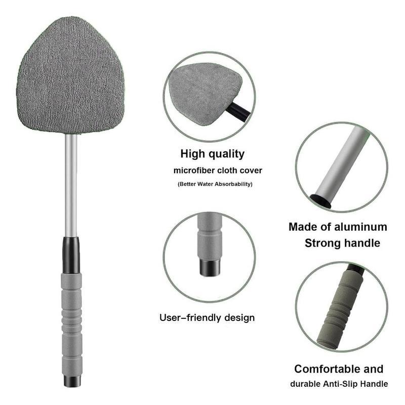 Windshield Cleaner Tool with Extendable Handle,Portable Car Interior Window Cleaning Kit , 3Microfiber Towel Pads, Auto Glass Wiper for Windshield, Trucks, SUVs, RVs, and Home Windows Windshield Cleaner Tool with Extendable Handle,Portable Car Interior Window Cleaning Kit , 3Microfiber Towel Pads, Auto Glass Wiper for Windshield, Trucks, SUVs, RVs, and Home Windows