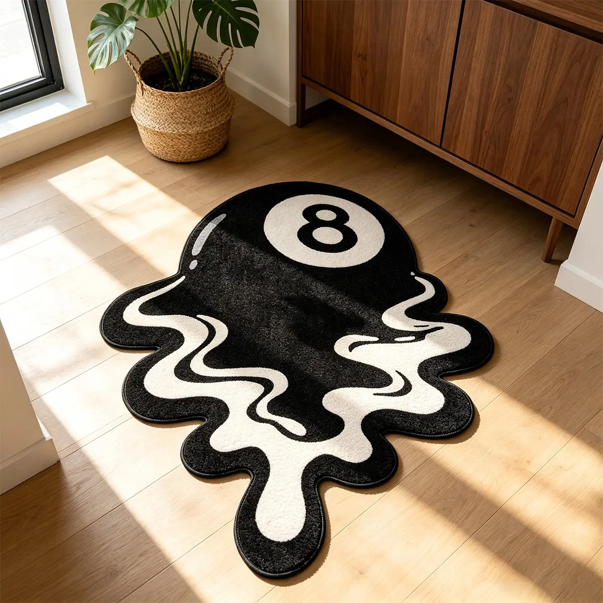 Creative Shaped Rug, Trendy Melted 8 Carpet, Soft Comfortable Home Decor, Decorative Rug, Casual Rug, Ideal Living Room Bedroom Mat, Perfect Holiday Gift for Young Adults