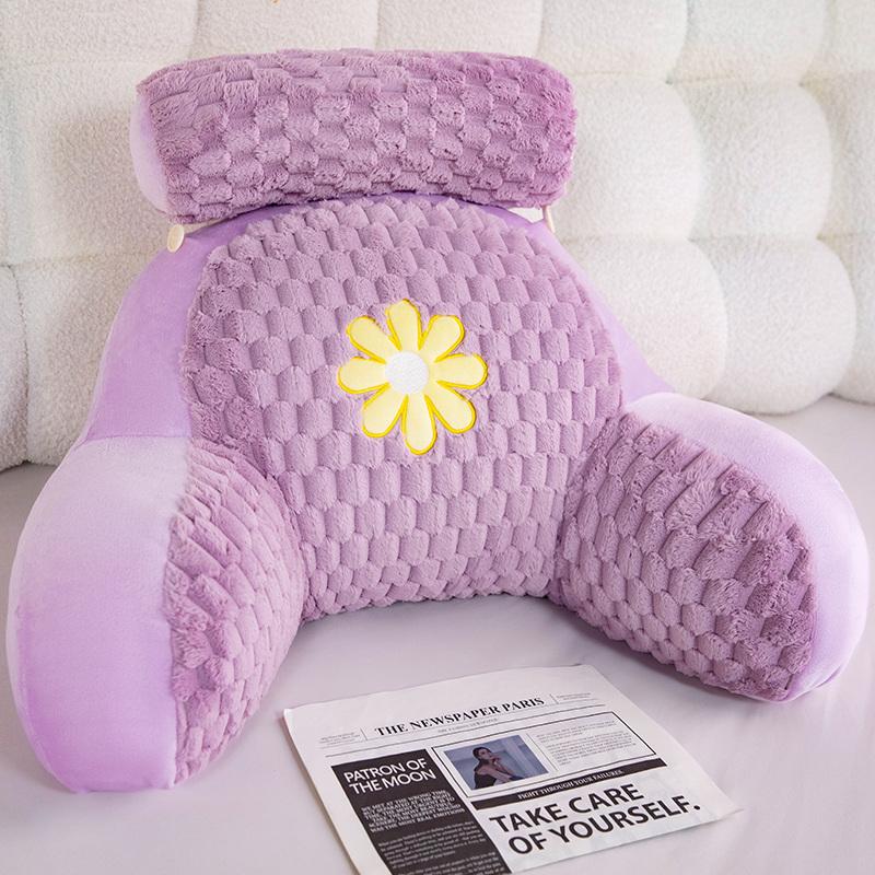 Extra Large Reading Pillow with Detachable Neck Roll, Plush Bed Rest Pillow for Adults, Perfect for TV Gaming Relaxing at Home