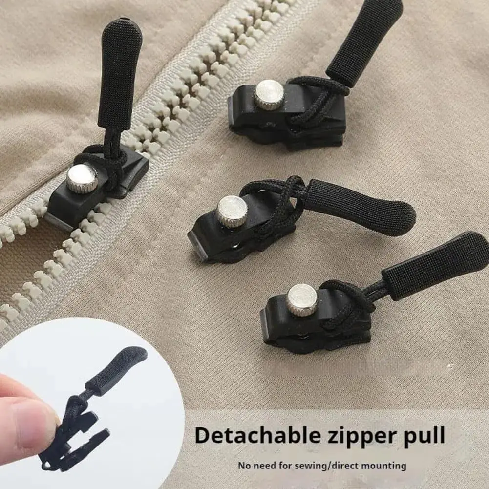 Zipper Repair Kit, 24pcs 3 Different Size Replacement Zipper Quick Install Detachable Pulls Zip Heads, No Sewing Required, for Jackets, Luggage, Bags