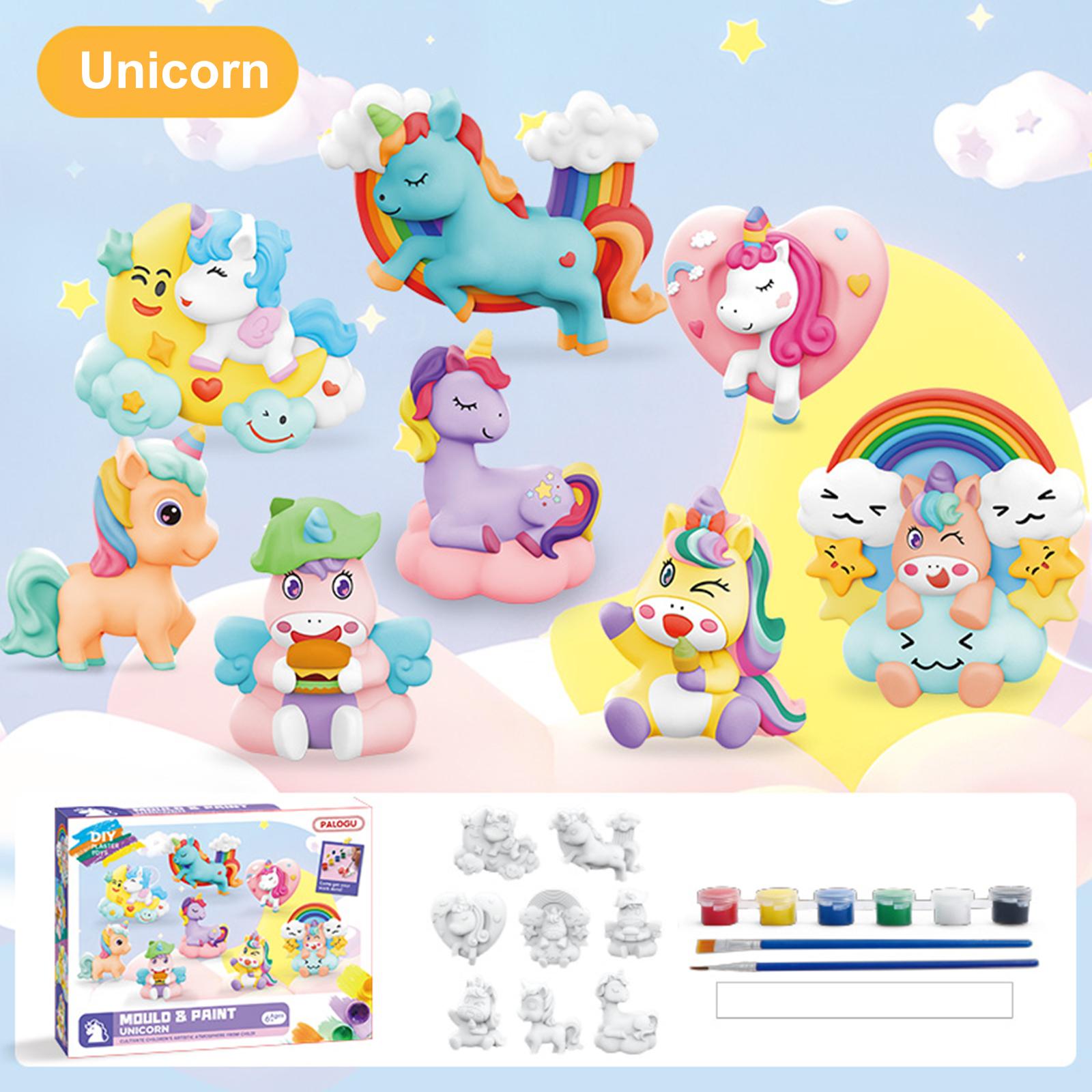 Ceramic Painting Kit for Kids, DIY Arts and Crafts Creative Sensory Toy, DIY Ceramic Figurines Fridge Magnet, Birthday Gift  for Girls Boys