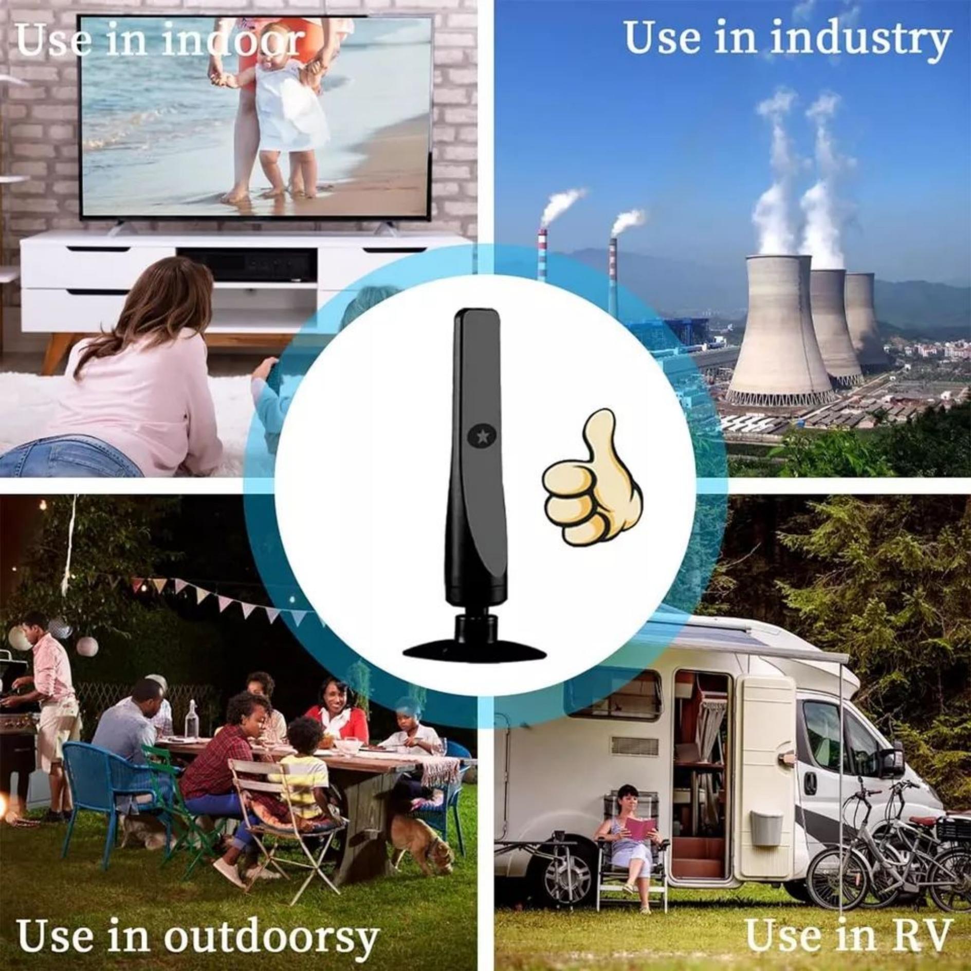 Portable Digital TV Antenna, Indoor/outdoor, Free Channels, Atsc 3.0, Dvb-T2, Uhf/vhf, Plug-And-Play, Home, Apartment, Hotel Use