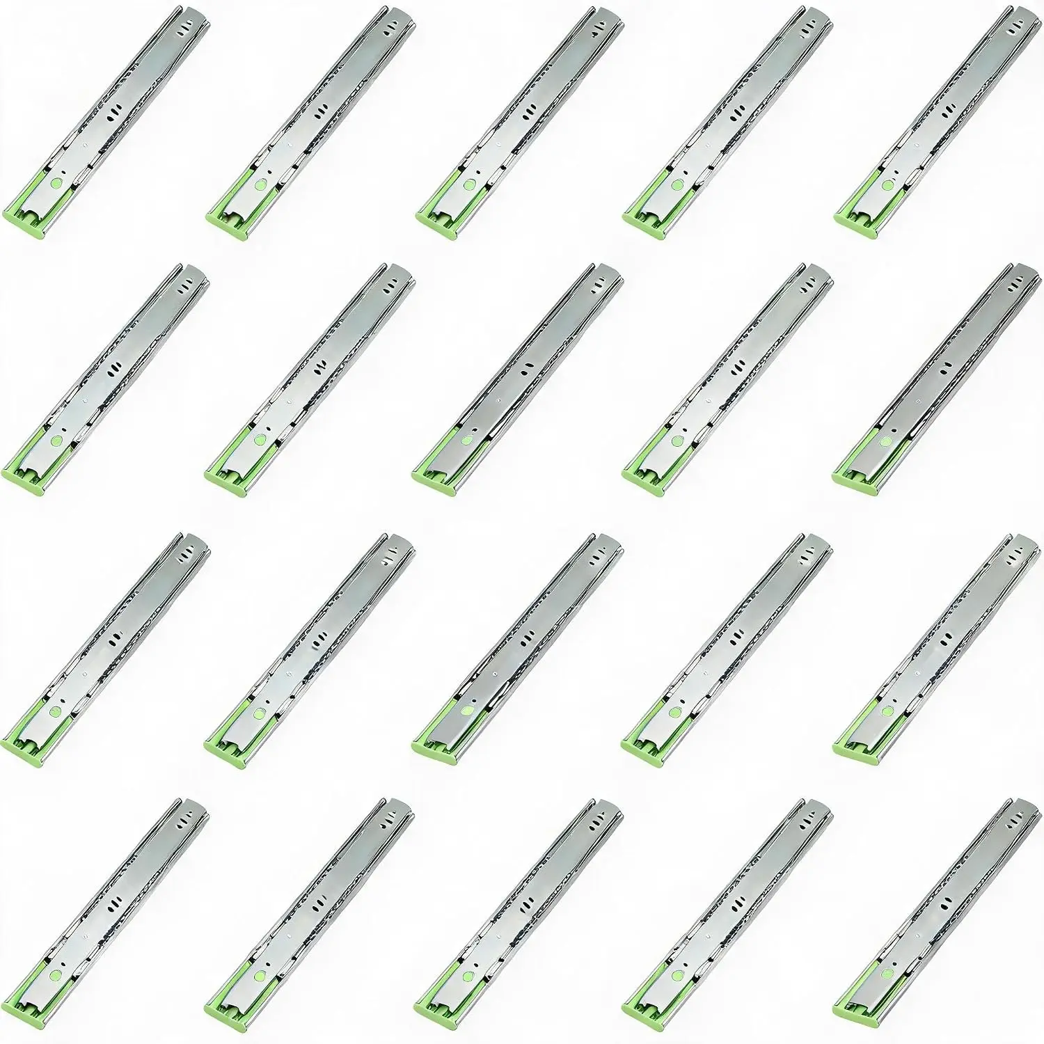 10-Pair Drawer Slides 22" Side Mount Heavy Duty Ball Bearing Cabinet Drawer Glides Full Extension Kitchen Cabinet Rails