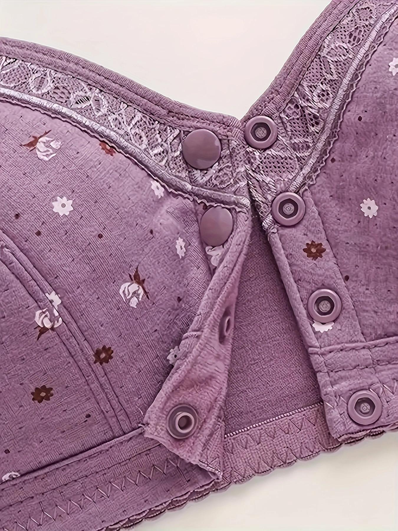 Women's Floral Print Push Up Bra, Soft Comfortable Breathable Bra, Women's Lingerie for All Seasons