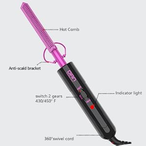 Technology Dual Voltage Ceramic Pressing Comb - 450° F Fast Heating Mini Straightener for Lace Front Wigs and Black Women's Hair Technology Dual Voltage Ceramic Pressing Comb - 450° F Fast Heating Mini Straightener for Lace Front Wigs and Black Women's Hair