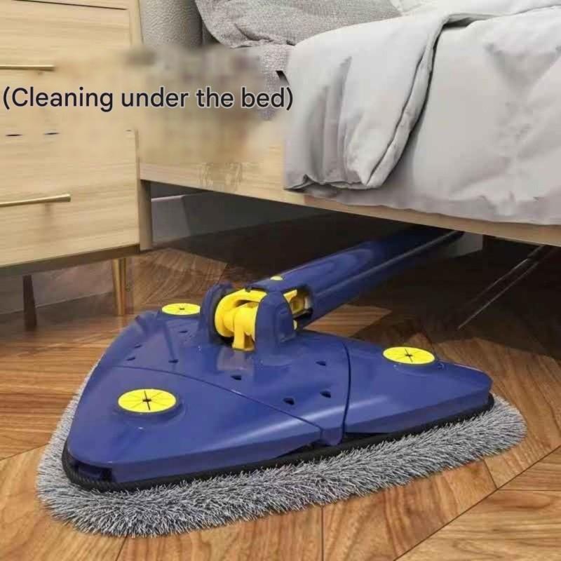 Triangular 360° Rotatable Floor Mop with Long Handle - Hands-Free Wringing, Wet & Dry Use Cleaning Tool for Floors, Walls, Ceilings, Corners & Glass