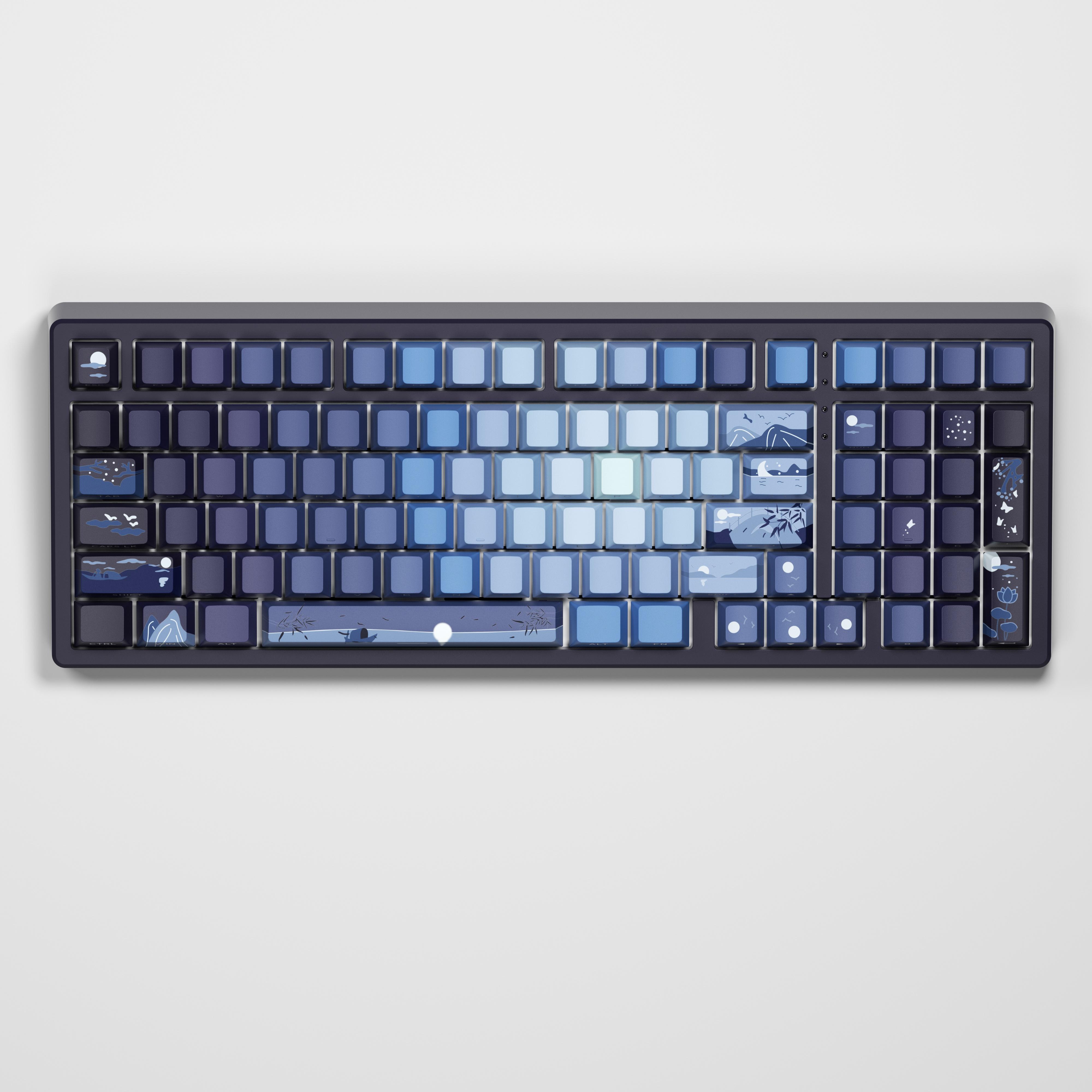 XVX Moonlight Cherry Profile Side-Print Shine-Through Dye-sub PBT Keycap Set (131-Key)