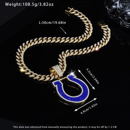 Indianapolis Colts team necklace pendant fan accessory for men and women, versatile style