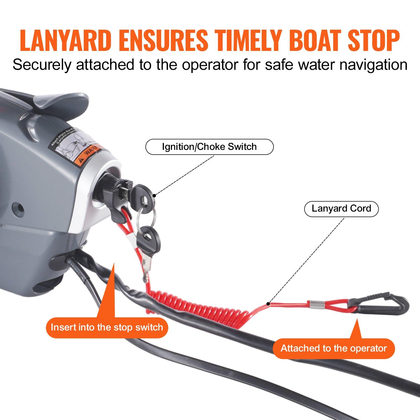 Summervibes VEVOR Boat Throttle Control, 5006180 Side-Mounted Outboard Remote Control Box for Evinrude Johnson, Marine Throttle Control Box with Power Trim Switch and Lanyard