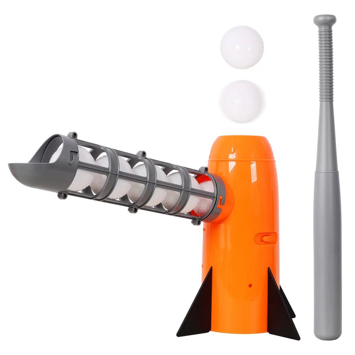 Baseball Pitching Machine for Kids – Automatic Pitch Launcher with 5 Practice Balls – Backyard Hitting & Hand-Eye Coordination Training for Beginners