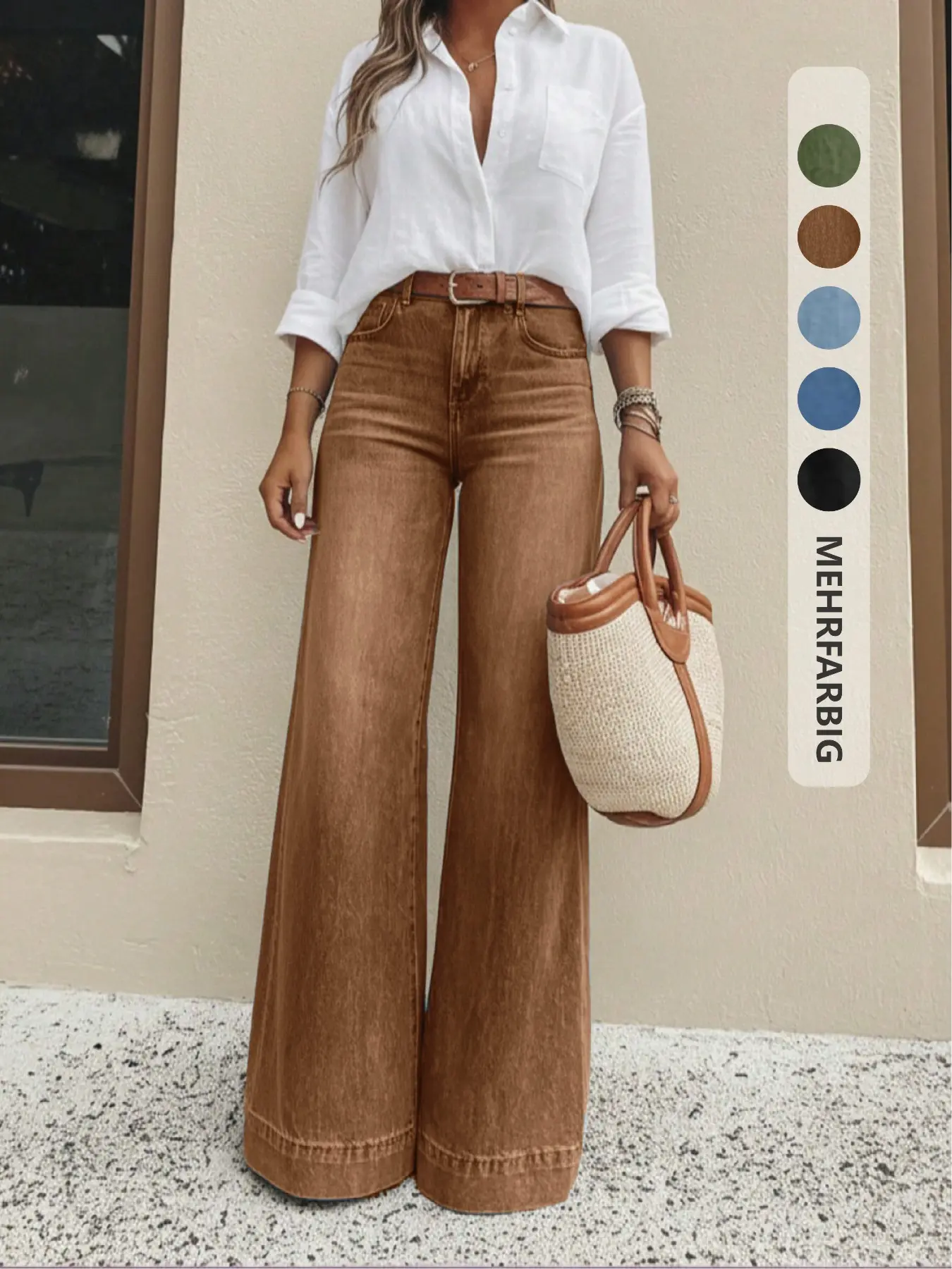 Women's Loose Straight Leg Jeans with Pockets, Comfortable and Fashionable, Perfect for Daily Wear, Versatile Casual Style