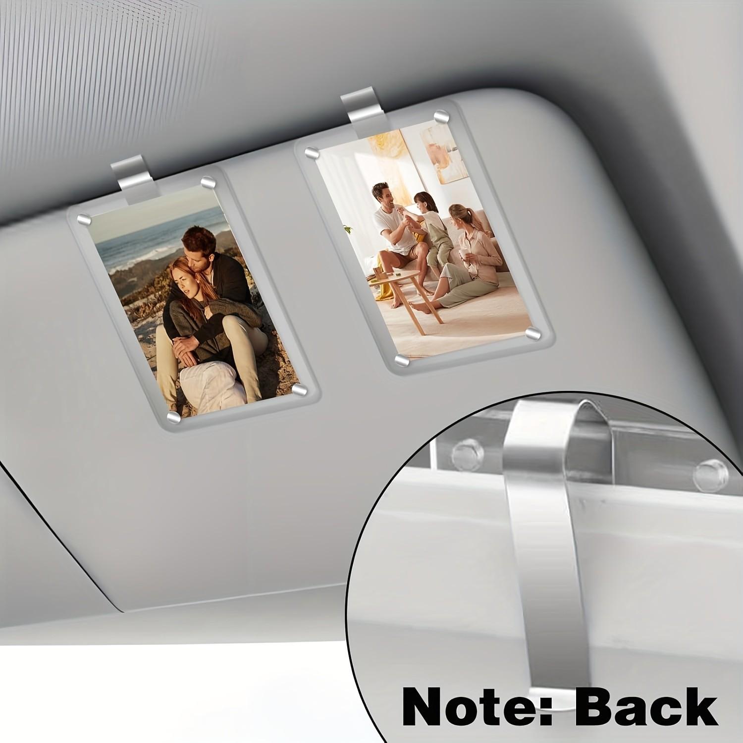 2‑Pack Car Sun Visor Photo Frame Clips Acrylic Random Colors Fits 6×9in Photos Customizable Car Decor Gift