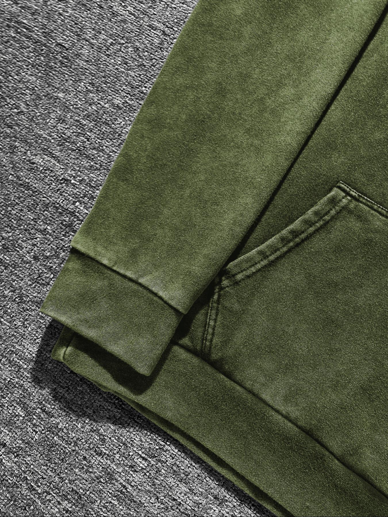 Men's street retro style washed hooded sweatshirt fashion trend casual hoodie, men's autumn and winter wear