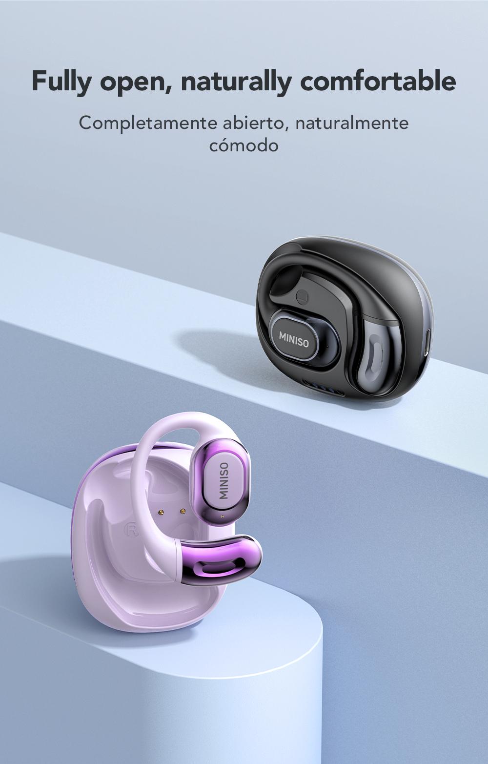 MINISO MS156 True Wireless Open Ear Headphones Bluetooth 5.4 Bone Conduction Earphones Over Ear TWS Headset for iPhone Android Phone Electric Audio Earbuds