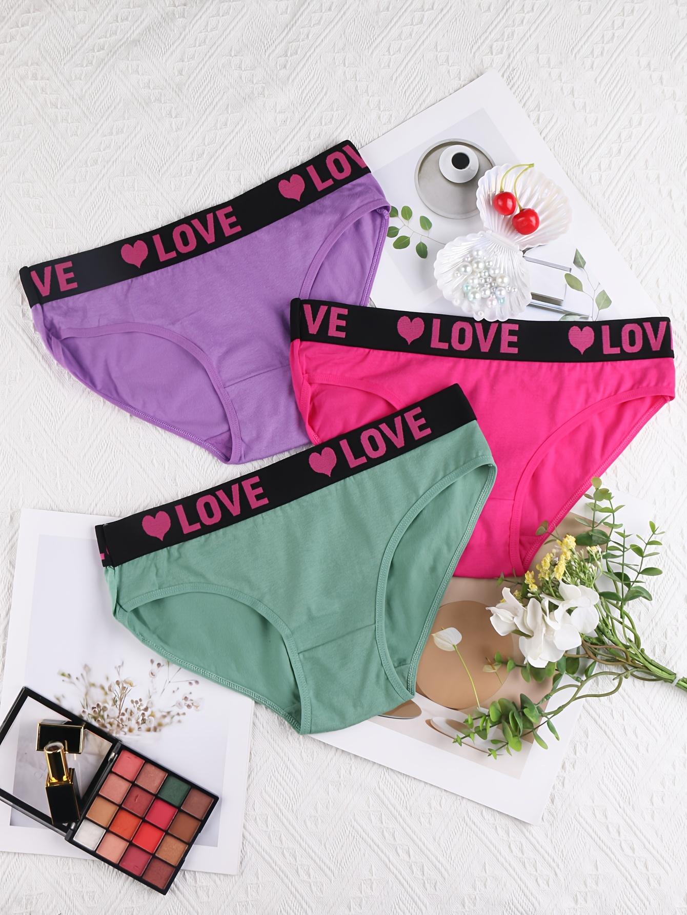 24pcs Women's Heart & Letter Tape Knicker Soft Comfy Breathable Panty, Summer Panties,Underwear for Al Seasons Daily Wear, Underwear for Women, Summer Wear 2024 24pcs Women's Heart & Letter Tape Knicker Soft Comfy Breathable Panty, Summer Panties,Underwear for Al Seasons Daily Wear, Underwear for Women, Summer Wear 2024