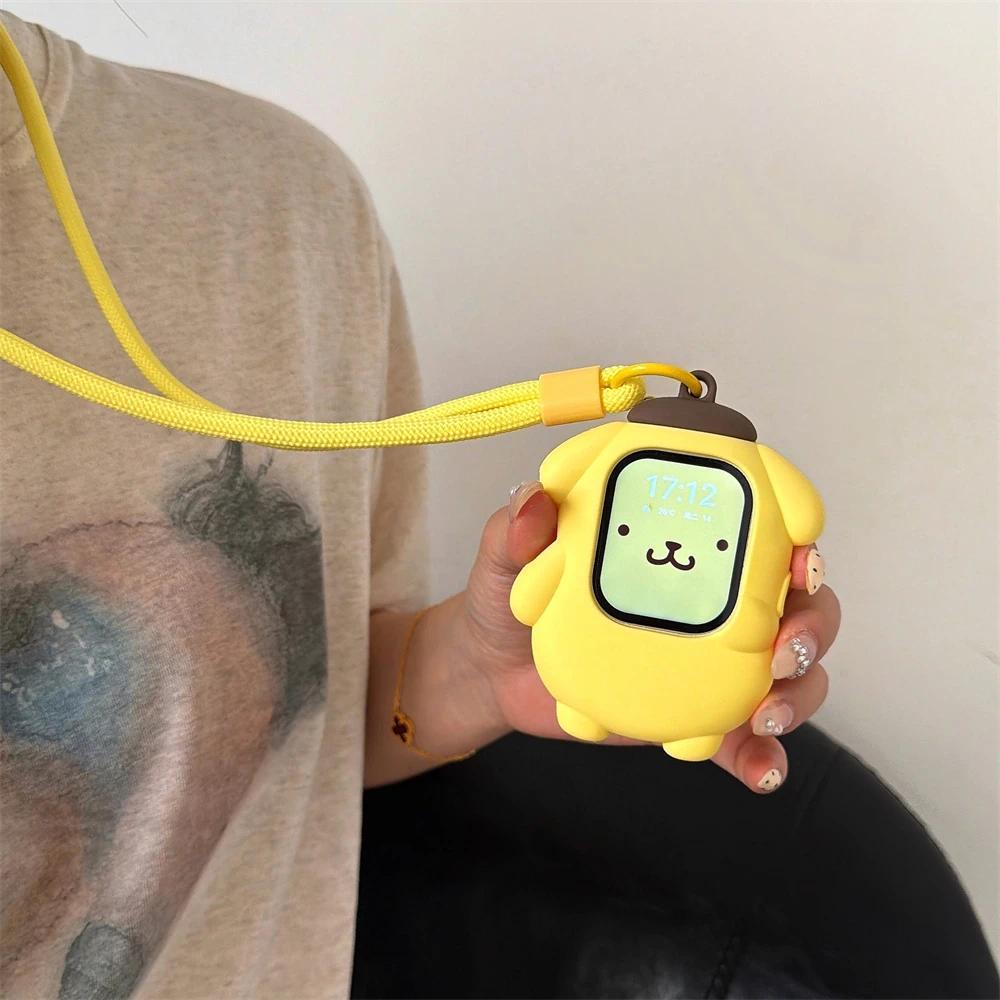 Watch Case Lanyard Silicone Protective Cute For Pom Pom Purin For Apple Watch S11 S10 S9 S8 SE Ultra 49MM Cartoon Holiday Gift