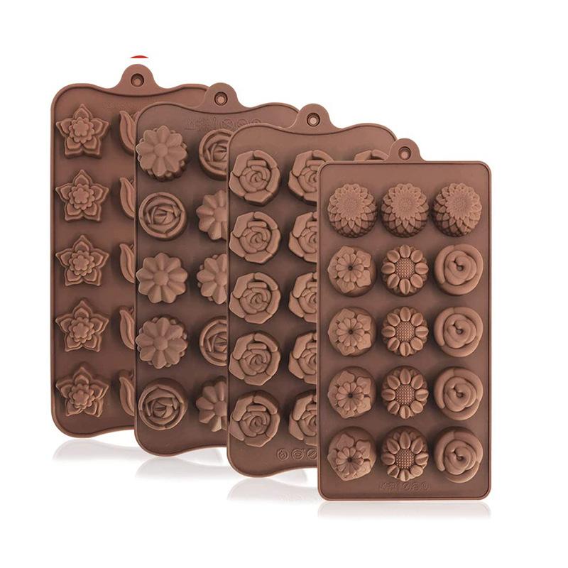 4 Pcs Chocolate Candy Mold, Slicone Baking Mold, Candy Mold Silicone, Non-Stick Surface Can Be Easily Demoulded, Suitable for Making Jelly Candy, Truffle Chocolate, Bath Balls and Candles. Kitchen Baking Appliance.